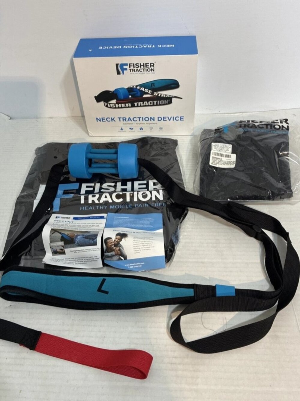Fisher Traction Neck Device Cervical Decompression Therapy Unit Kit With Box